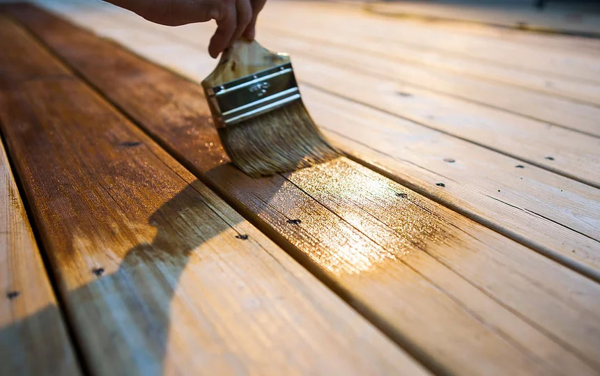 Wooden floors staining